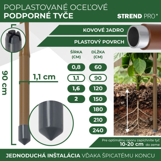 Опора для поддержки растений Gаrden 11/0900 мм, сталь/пластик, коричневый