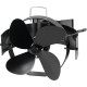 Strend Pro fan, fireplace, with flue holder and magnet, heat-driven, 4-blade, black Strend Pro fan, fireplace, with flue holder and magnet, heat-driven, 4-blade, black