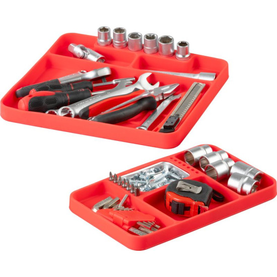 Screw container Strend Pro, magnetic, silicone, for car workshops, 272x240x25 mm