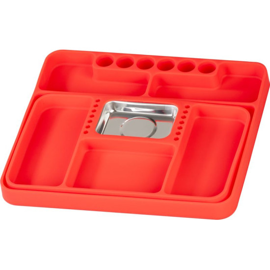 Screw container Strend Pro, magnetic, silicone, for car workshops, 272x240x25 mm