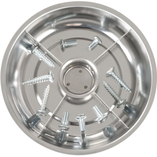 Strend Pro bowl, container, for screws, magnetic, 4 compartments, stainless steel, 148x25 mm