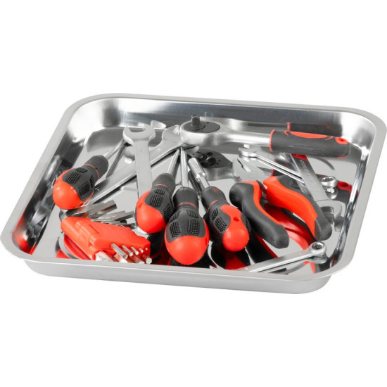 Strend Pro bowl, container, for screws, magnetic, square, stainless steel, 270x292 mm