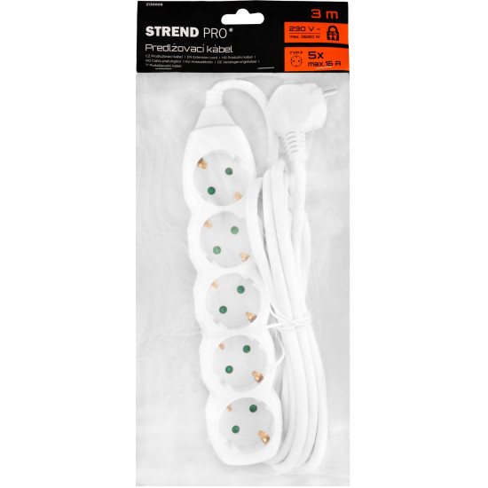 Удлинитель Strend Pro DG-805B 3,00 м, 5 розеток