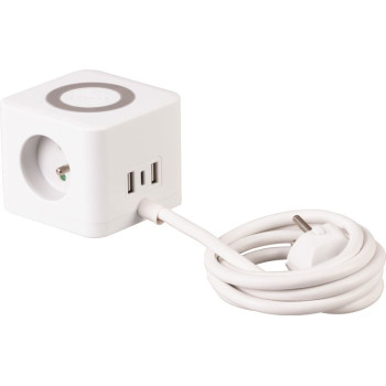 Удлинитель Strend Pro, USB A+C, беспроводная зарядка, 1,4 м