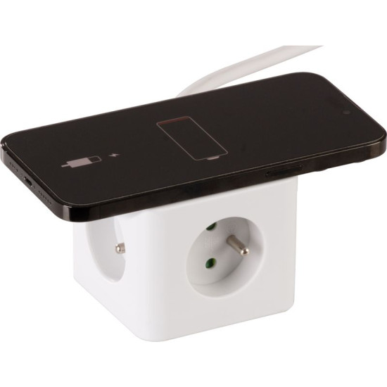 Strend Pro cable, extension, cube shape, USB-C + A, wireless charging, 1.4 m, Wireless