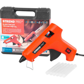 Клеевой пистолет Strend Pro, в чехле, 60-80 Вт, для термоклея 11 мм.