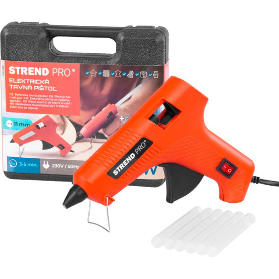 Клеевой пистолет Strend Pro, в чехле, 60-80 Вт, для термоклея 11 мм.
