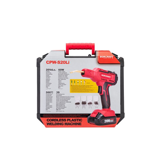 Worcraft CPW-S20LiM, ShareSYS, metināšanas pistole, plastmasas metināšanai, 60 W, komplektā