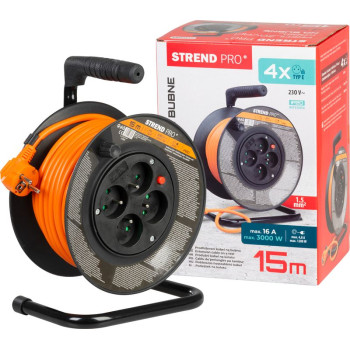Удлинительный кабель Strend Pro DG-FB04, L-15 м, на барабане, сечение 1,5 мм2
