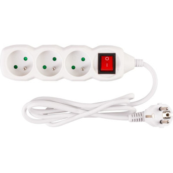 Удлинитель с выключателем DG-F803B 1,5 м 3 розетки