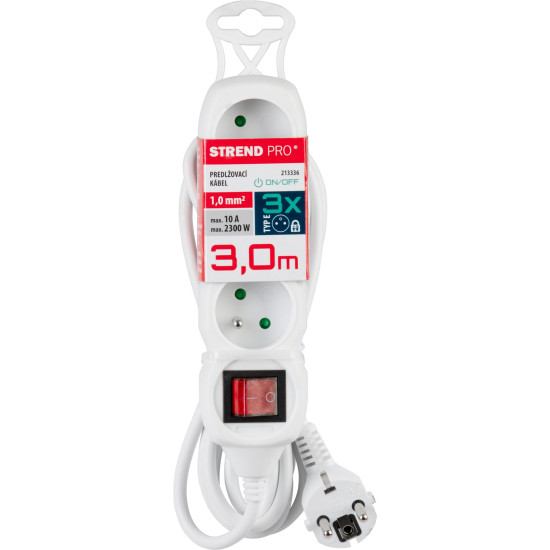 Удлинитель с выключателем DG-F803B 3 м 3 розетка