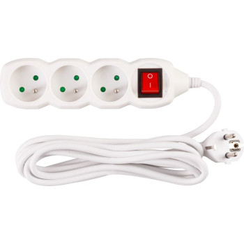 Удлинитель с выключателем DG-F803B 3 м 3 розетка