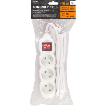 Удлинитель с выключателем DG-F803B 5 м 3 розетки