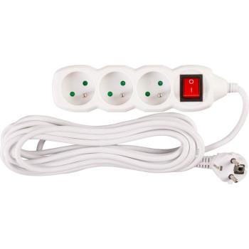 Удлинитель с выключателем DG-F803B 5 м 3 розетки