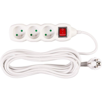 Удлинитель с выключателем DG-F803B 7 м 3 розетки