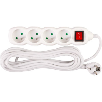 Удлинитель с выключателем DG-F804BK 5 м 4 розетки