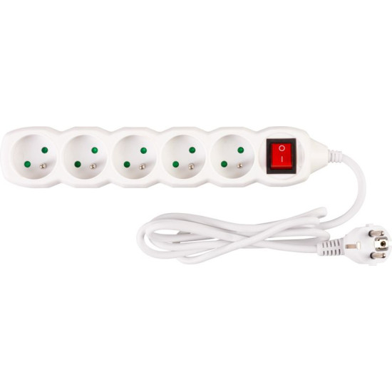 Удлинитель с выключателем DG-F805BK 1,5 м 5 розеток