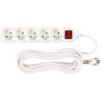 Удлинитель с выключателем DG-F805BK 7 м 5 розеток