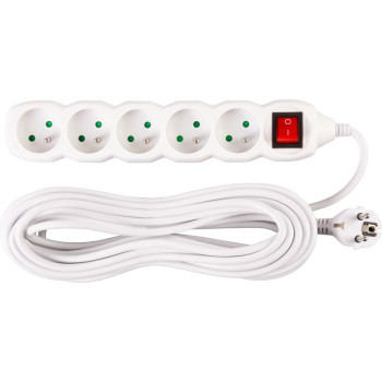 Удлинитель с выключателем DG-F805BK 10 м 5 розеток