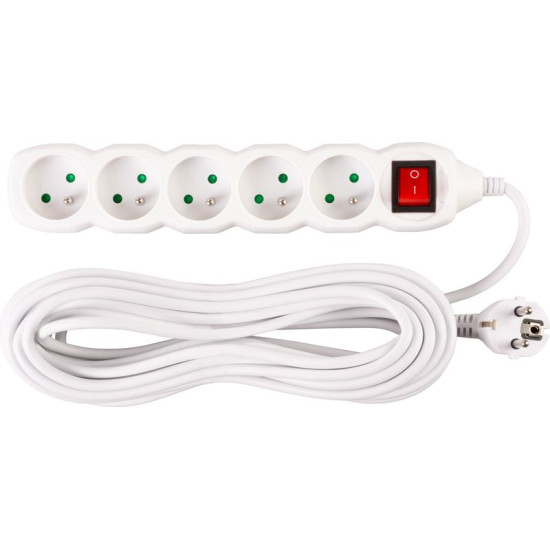 Удлинитель с выключателем DG-F805BK 10 м 5 розеток