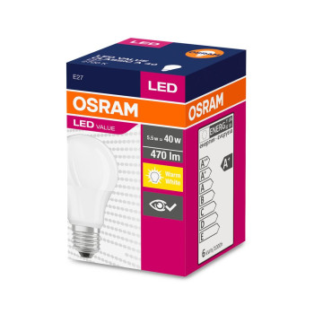 Лампа OSRAM® LED FR 040 (EAN6972) non-dimm, 5 Вт/827 E27 2700K CLASSIC A