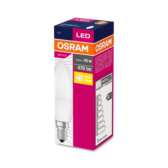 Лампа OSRAM® LED FR 040 (EAN6453) non-dimm, 5,7 Вт/827 E14 2700K CLASSIC B