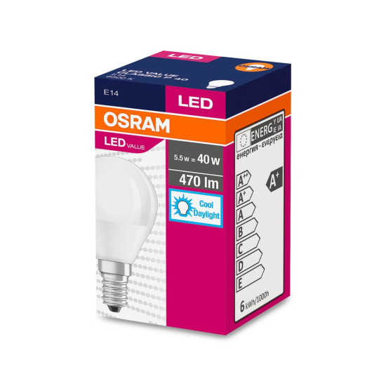 Лампа OSRAM® LED FR 040 (EAN7630) 5,7 Вт/865 E14 6500K CLASSIC P Лампа OSRAM® LED FR 040 (EAN7630) 5,7 Вт/865 E14 6500K CLASSIC P