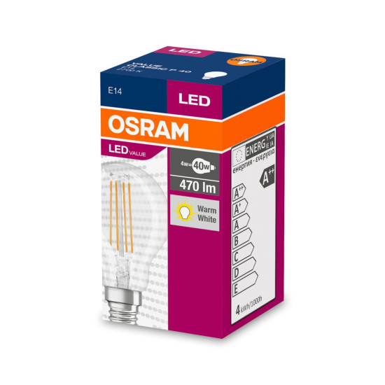 Spuldze OSRAM® LED FIL 040 (ean8720) non-dim, 4W/827 E14 2700K  CLASSIC P