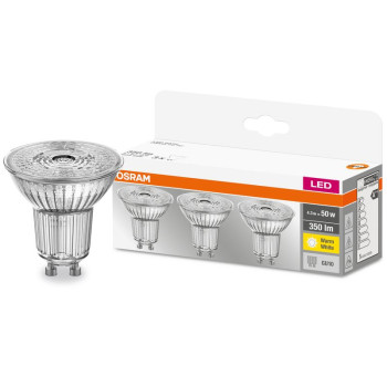 OSRAM® BASIC LED GU10 50 (EAN8392) 36° 4,3 Вт/840 4000K Лампа MULTIPACK, стекло