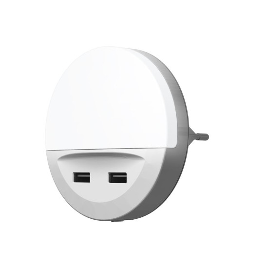 Luminaire LEDVANCE LUNETTA® USB, LED, socket, 2x USB charging port, 3lm, 3000K, day-night sensor Luminaire LEDVANCE LUNETTA® USB, LED, socket, 2x USB charging port, 3lm, 3000K, day-night sensor
