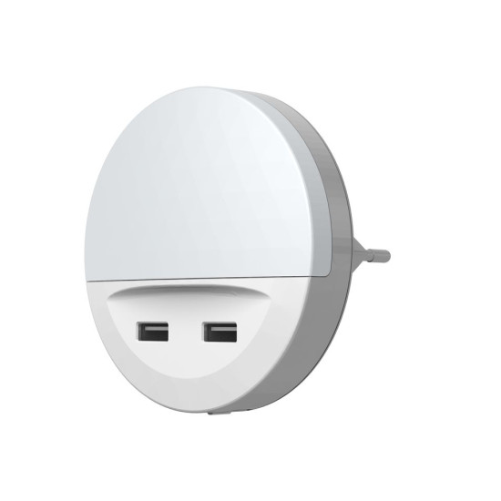 Luminaire LEDVANCE LUNETTA® USB, LED, socket, 2x USB charging port, 3lm, 3000K, day-night sensor Luminaire LEDVANCE LUNETTA® USB, LED, socket, 2x USB charging port, 3lm, 3000K, day-night sensor