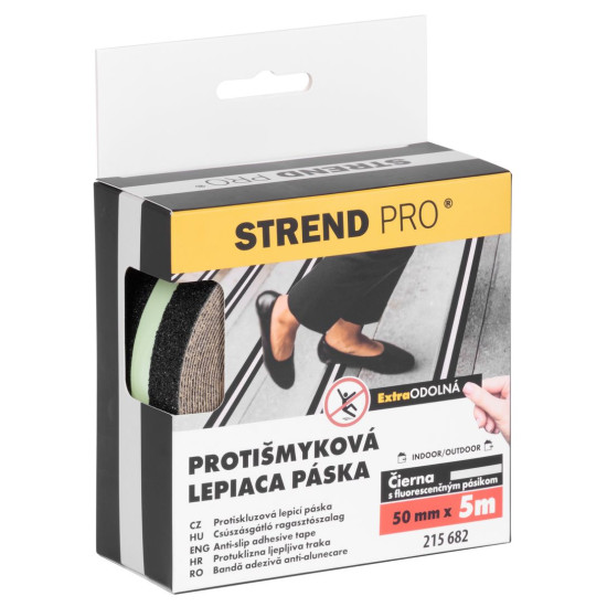 Strend Pro tape, adhesive, anti-slip, extra durable, fluorescent, 50 mm x 5 m