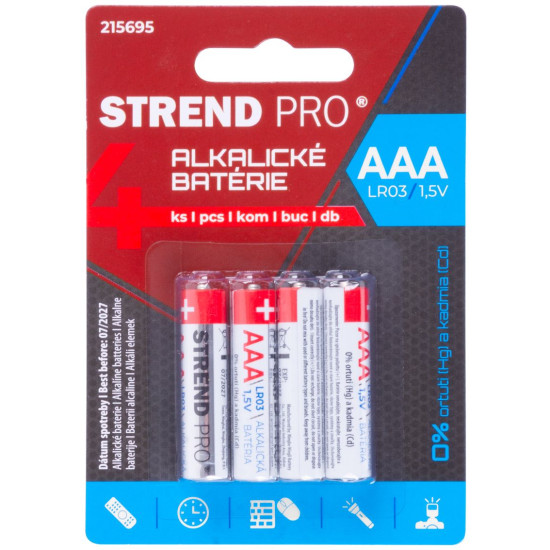 Батарейки Strend Pro, LR03, 4 шт, ААА, блистер