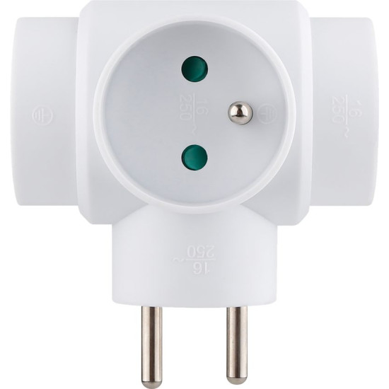 Розетка Strend Pro, белая, 3x 16 А