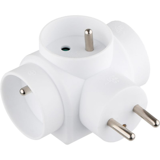 Розетка Strend Pro, белая, 3x 16 А