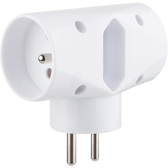 Розетка Strend Pro,  белая, 2x 16 А + 1x 2,5 А