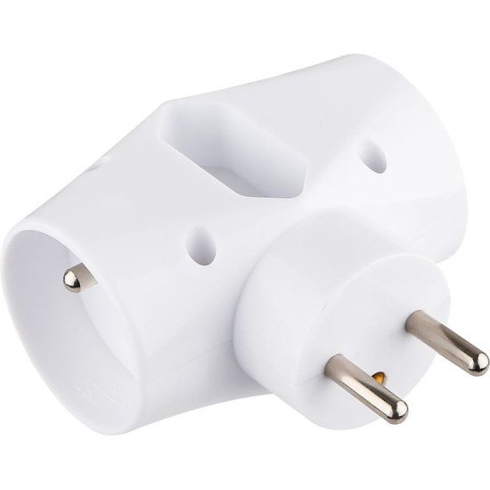 Розетка Strend Pro,  белая, 2x 16 А + 1x 2,5 А