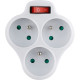 Розетка Strend Pro,  белая, 3x 16 А, выключатель