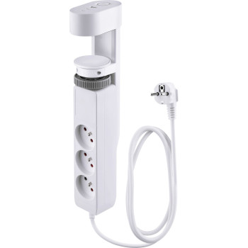 Strend Pro, L-1,4 м, Тройник, удлинитель, 6 в 1, 3 гнезда, 2 USB-A, 1 USB-C, с зажимом для стола