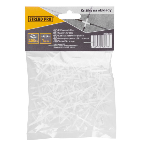 Fīžu krustiņi Strend Pro TC242, 1,0mm iepakojums 200 ks Fīžu krustiņi Strend Pro TC242, 1,0mm iepakojums 200 ks