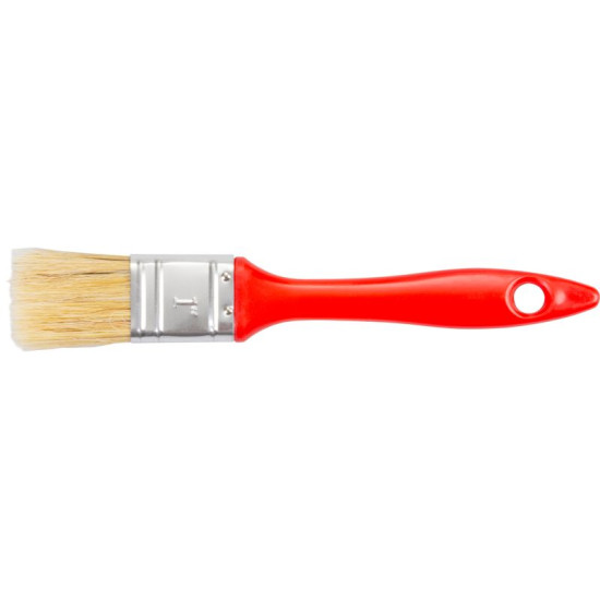 Paint brush Brisk 1,0" flat, Red.hand (PVC handle)