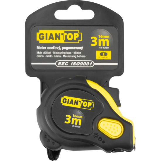 Steel measuring tape GIANT CR-G16 CE, 3 m, roll-up, rubber