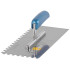 Dented steel trowel 280x130 mm Strend Pro, teeth 8, wooden handle, polished