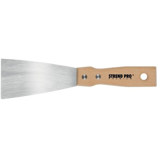 Putty knives Strend Pro Premium S295, 120x1,2 mm, INOX, beech handle