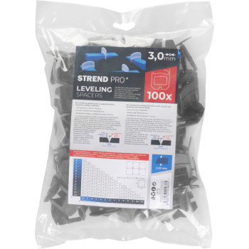 Tile spacer Strend Pro LS210W, under tile, 3 mm, pack. 100 pcs, white plastic