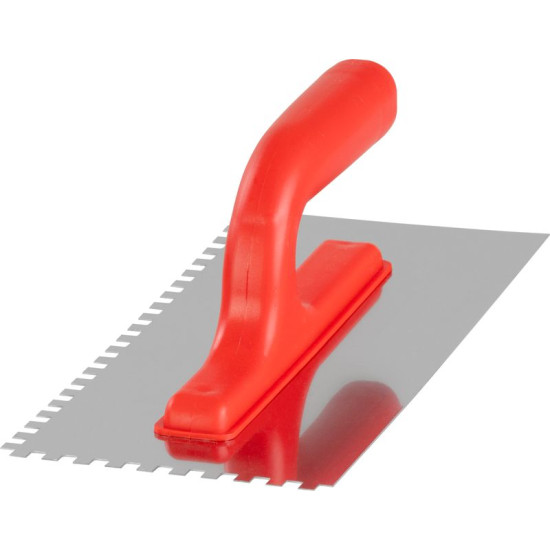 Trowel Strend Pro Premium, REDhand, plastic. handle, 270x130 mm, e6 mm, 0.7 mm, stainless steel