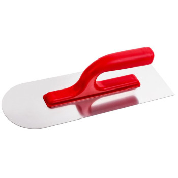 Trowel Strend Pro Premium, REDhand, U-TYPE, plastic. handle, rounded, 320x110 mm, 0.7 mm, stainless steel