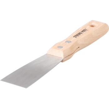 Putty knives Strend Pro Premium S295, 040x1,2 mm, INOX, beech handle