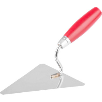 Masonry spoon Strend Pro Premium, with wooden handle and metal end, triangle 160 mm, 1 mm, stainless steel