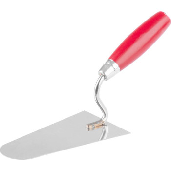 Masonry spoon Strend Pro Premium, with wooden handle and metal end, round, 200 mm, 1 mm, stainless steel